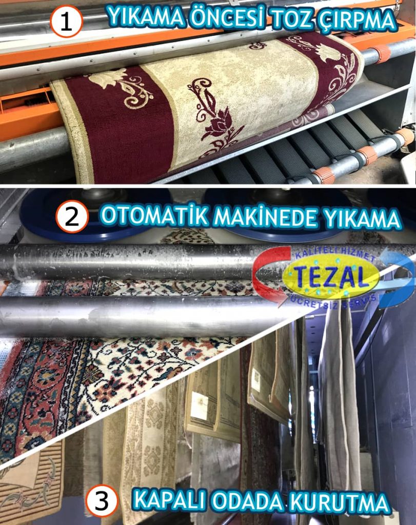 Profesyonel halı yıkama aşamaları